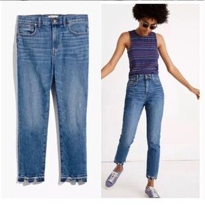 Madewell High Rise Slim Cropped Boyjean, 32
